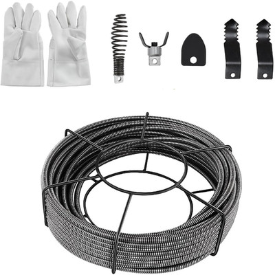 Extra Robuster Drain-Snake Set Mit Massivkern & Handschuhe Für Abflüsse & Rohre