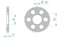 Kettenrad Alu 42-ZäHne 525-Teilung FüR Kawasaki Z 1000 F Bj. 2014-2016