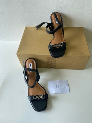 Dune Sandals with Chain Detail in Black UK 6.5 EUR 40 (F913)
