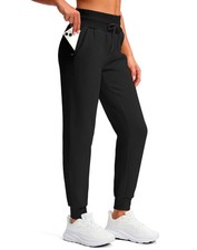 Womens Fleece Lined Joggers Winter High Waisted Warm Cotton Sweatpants Thick ...