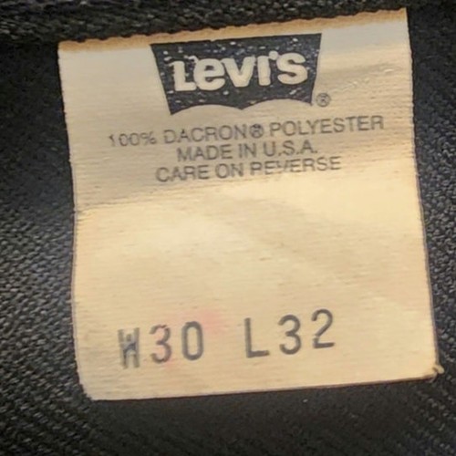 Vintage Levi's black jeans slacks, W30, L32, Macron, polyester - Picture 5 of 6