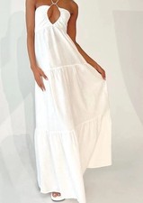 princess polly White Maxi Dress Comfortable, Casual For Vacation Size 8