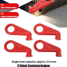 4 St&uuml;ck Containerhaken legierter Stahl 12.5T Tragf&auml;higkeit, links und rechts 45&deg;