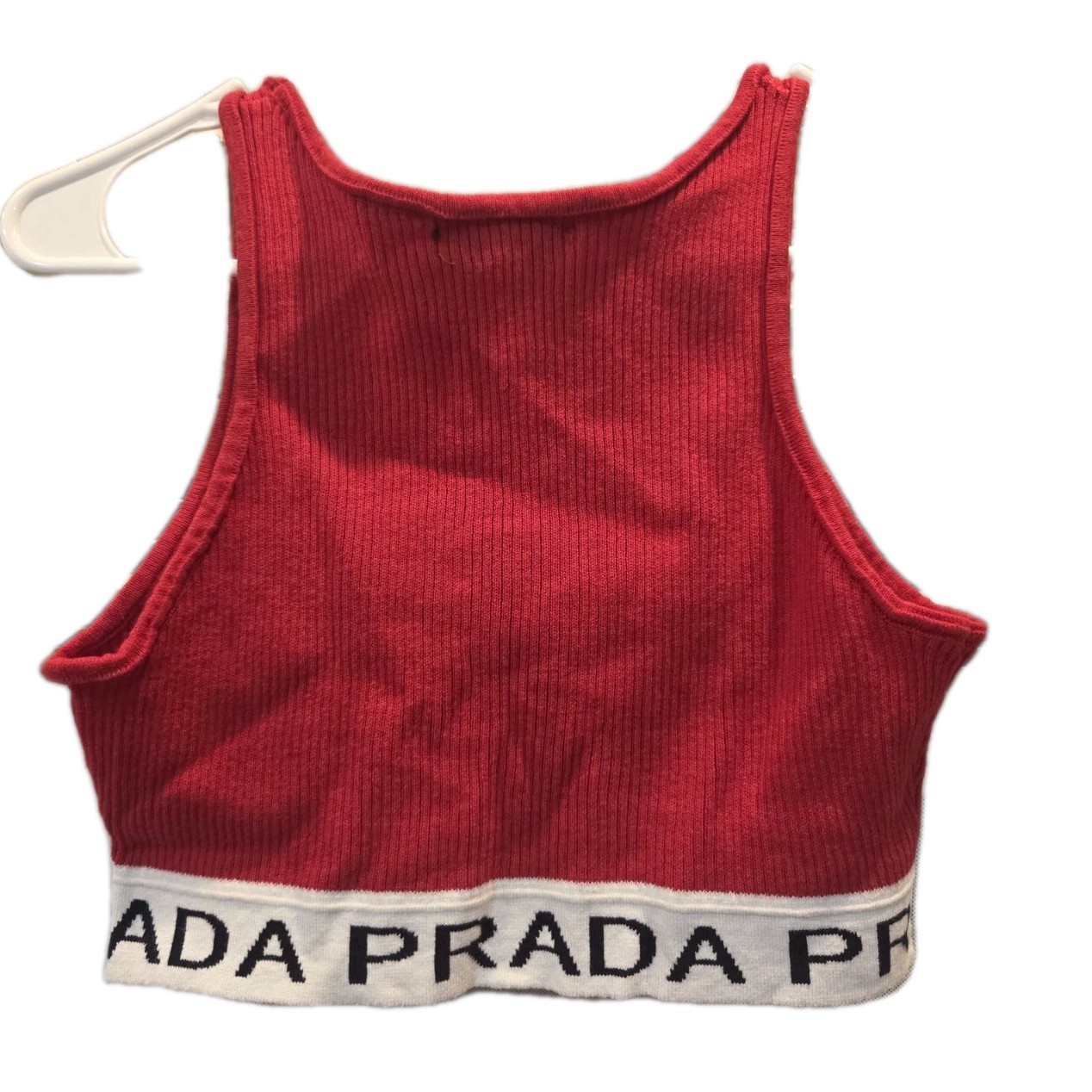 PRADA Women’s Red Tank Top Crop Cotton thumbnail 7