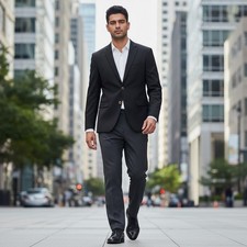 Michael Kors Men's Navy Blue Blazer Sport Coat 2 Button Lined Jacket Union Made