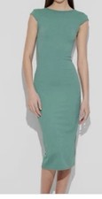 Wild Fable Women's Backless Cap Sleeve Midi Bodycon Dress Large NWOT Green