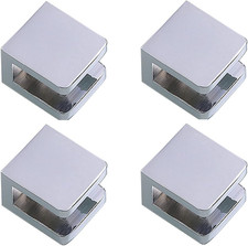 Brass Shower Glass Clamp, No-Drill-On-Glass Fixed Panel Shower Door Glass Clip H
