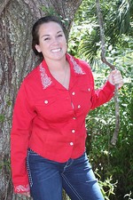 Denim Jacket With Rhinestone Dark Horse Size Small
