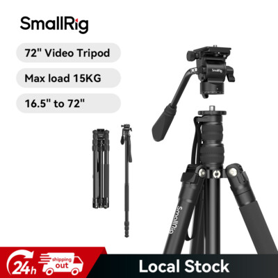 SmallRig CT180 Video Tripod with Mini Fluid Head Maxload. 33lb/15kg for Travel