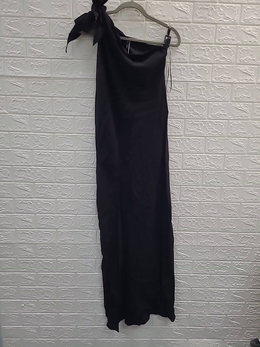 Mango - Asymmetric Bow Dress Black - 6 - Women