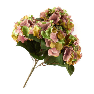 17'' Artificial Mauve and Green Hydrangea Floral Bush