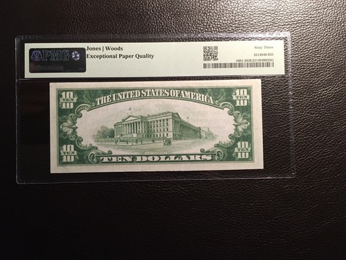 10.00 1929: National bank note Easthampton Massachusetts PMG 63 choice Unc.EPQ - Picture 2 of 2