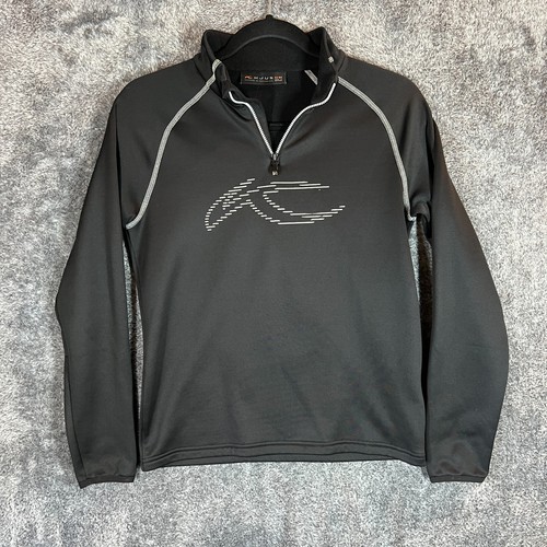 KJUS Girls 1/4 Zip Fleece-Lined Pullover Black 164 EU (Age 14-15) Golf