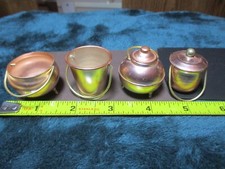 Vintage Dollhouse Miniature Copper and Brass Pots
