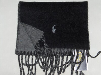 POLO RALPH LAUREN Men's Wool Reversible 2 in 1 Pony Scarf