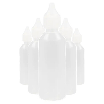 5x Rundflasche Liquidflasche Leerflasche Dosierflasche 50ml 100ml Deckel/Spitze