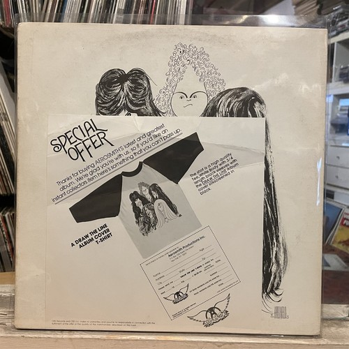 rock pop exc lp aerosmith draw the line original 1977 cbs w merch