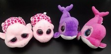 Lot 4 Ty Beanie Boos Flips Surf Dolphins Shelby Myrtle Turtles Sea Life Babies