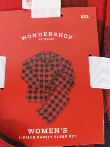 Women's Buffalo Check Red Plaid Flannel Pajamas Set Top Pants Size XXL - Picture 2 of 4