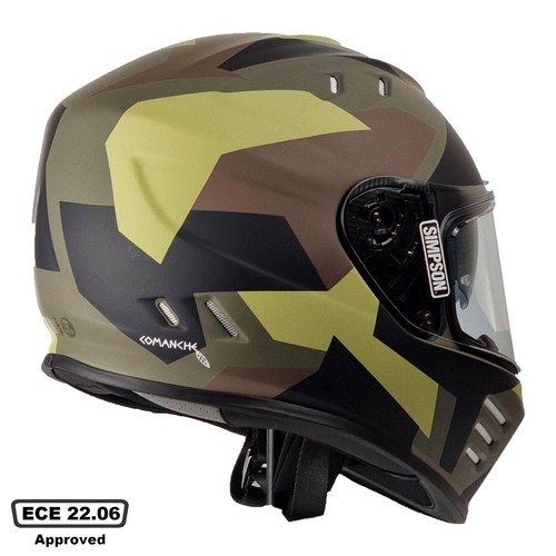 SIMPSON VENOM COMANCHE FULL FACE DUAL VISOR ECE 22.06 MOTORCYCLE BIKE DVS HELMET - Picture 9 of 10