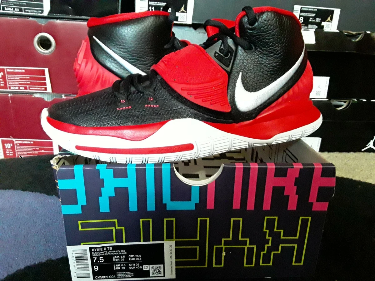 Nike Air Zoom Kyrie Irving 6 TB Bred Black White University Red Bulls CK5869 004