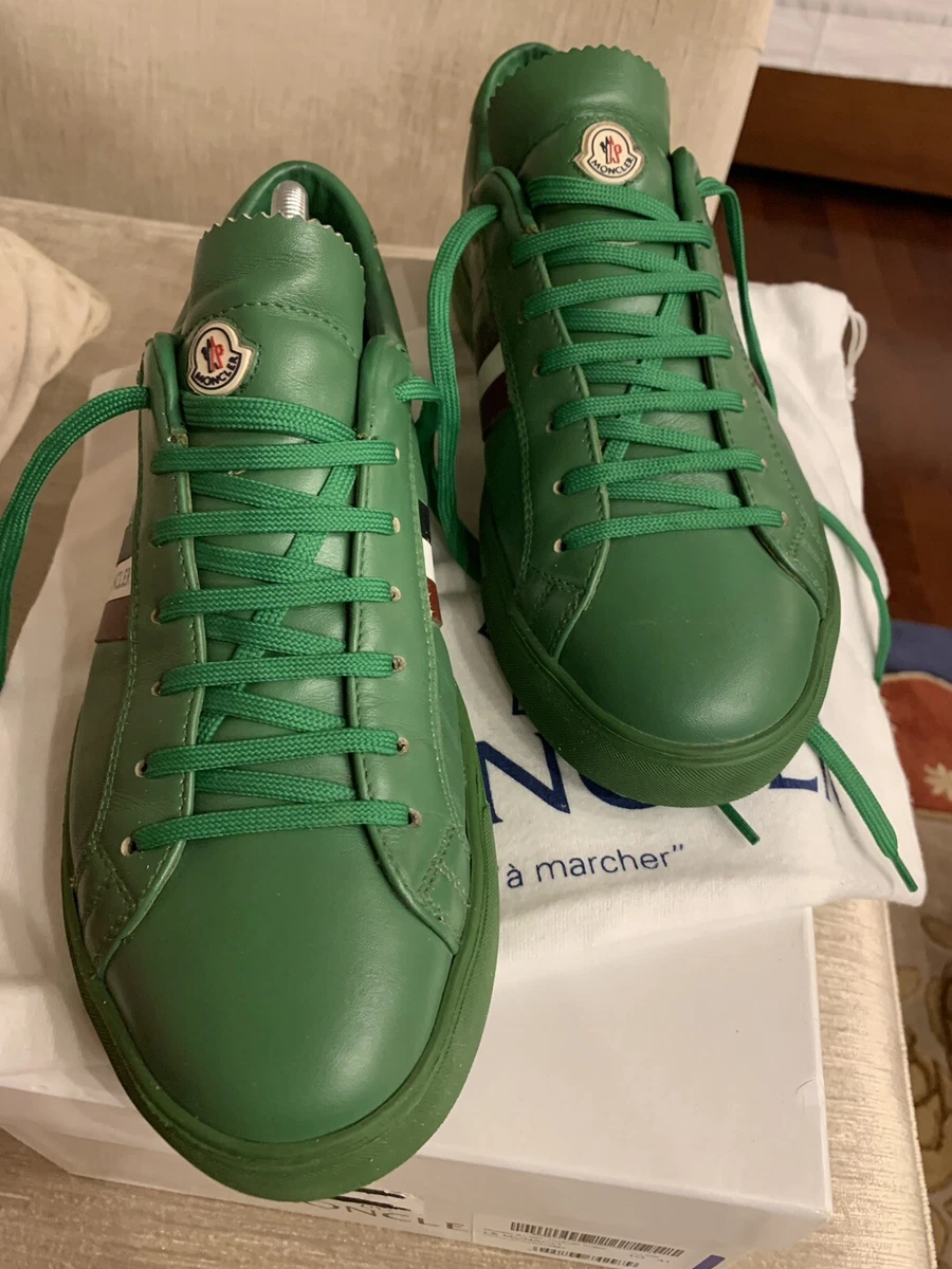 MONCLER La Monaco Leather Trainers Sneakers Green Special