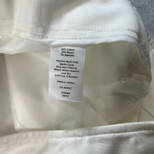 Talbots Pants Woman 10 Curvy White Button Office Academia Capsule Minimalist - Picture 5 of 10