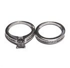 14k white gold invisible set princess diamond engagement ring wedding band set — photo 7
