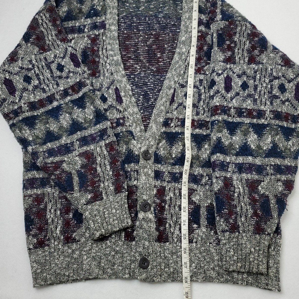 Method Vintage Mens Cardigan Sweater XL Retro Geometric
