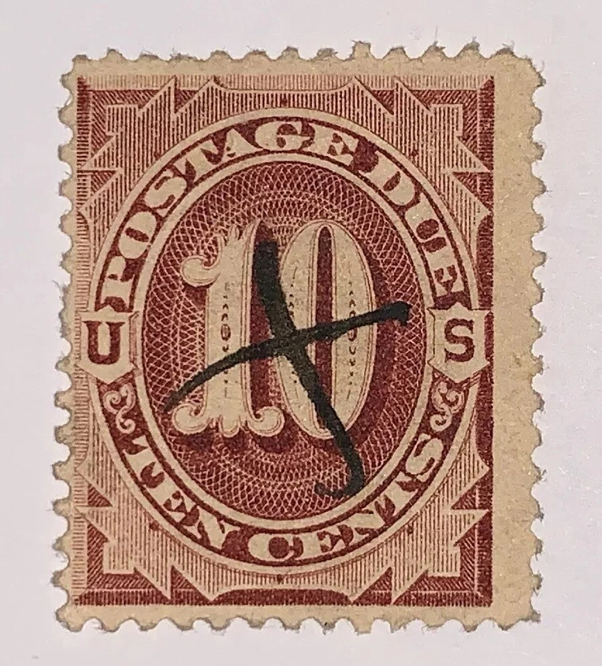 Travelstamps:1884-1889 US Scott# J19, used Ng Postage Due , 10 cents Pen Cancel - Image 3 of 4