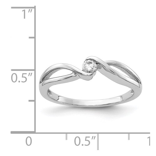 14kt White Gold Polished Diamond Engagement Ring for Women Size 7 - 第 4/6 張圖片