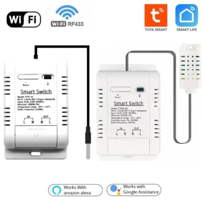 TUYA SMART SWITCH WIFI DI TEMPERATURE CON MONITORAGGIO CONSUMI E Tuya Smart Switch WiFi ed RF con Sonda Temperatura e Monitoraggio dei Consumi