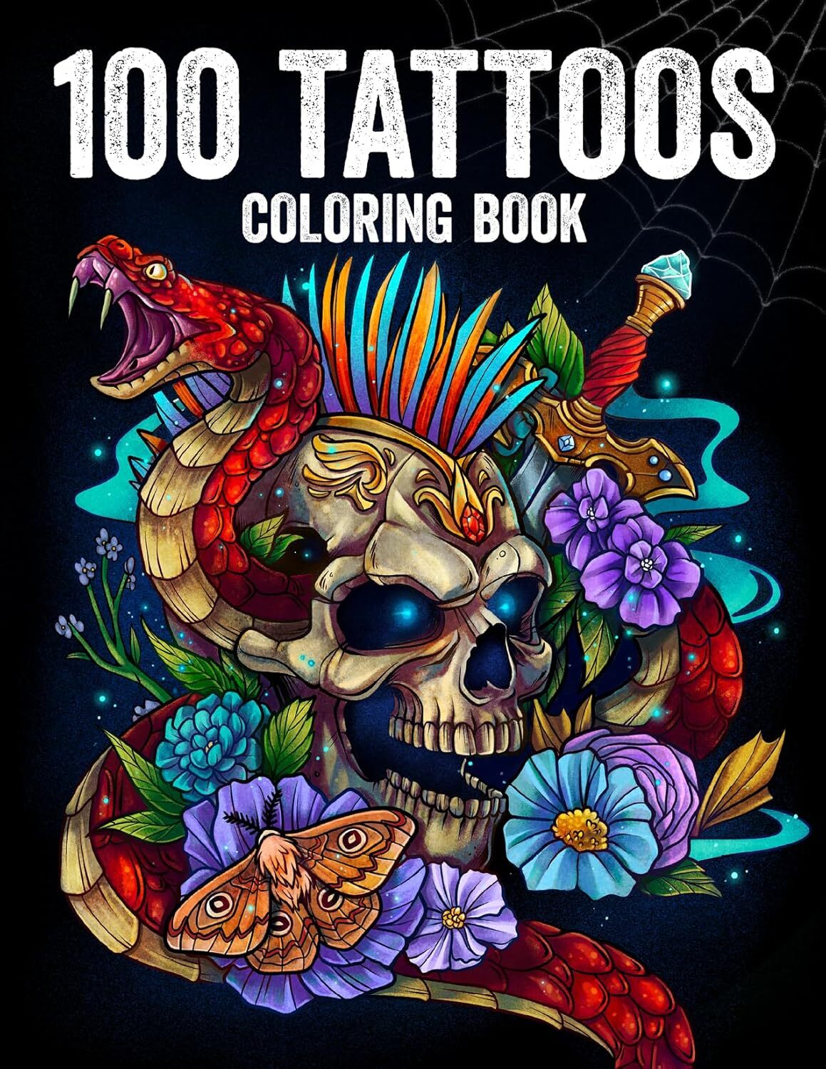 100 Tattoos: Tattoo Coloring Book for Adults with Incredible Designs of Animals, Flowers, Fantasy, Skulls, and More! - Image 3