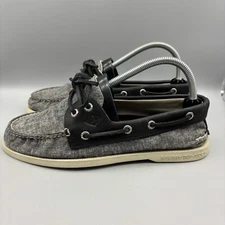 Sperry Top-Sider Boat Shoes Men's Size 7 M Black Gray Lace Up STS14898