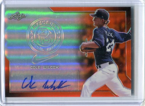 2017 Leaf Perfect Game Metal Orange Autographs Cole Wilcox Auto 2/2
