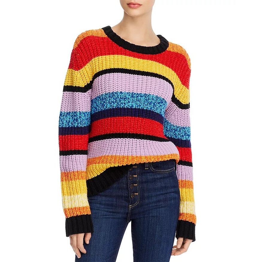 【美品】alice+olivia クルーネック ニット ステイシー アップリケ NWT Womens Size Medium Alice and Olivia Barb Wool Blend Knit