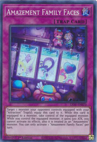 yugioh amazement cards LIOV-EN070 Amazement Family Faces Super Rare 1st Edition Mint YuGiOh Card