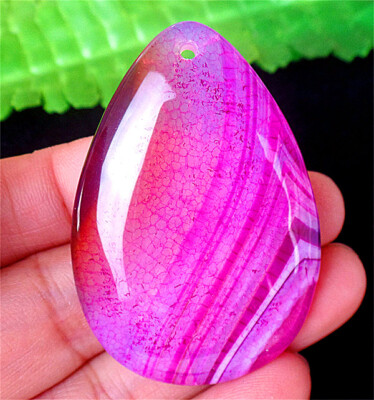 49x34x7mm Rose Dragon Veins Agate Teardrop Pendant Bead BY9093