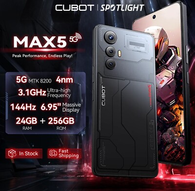 Cubot Max 5 Rugged Gaming 5G Dimensity 8200 144Hz entsperrt 24+256GB NFC Telefon 