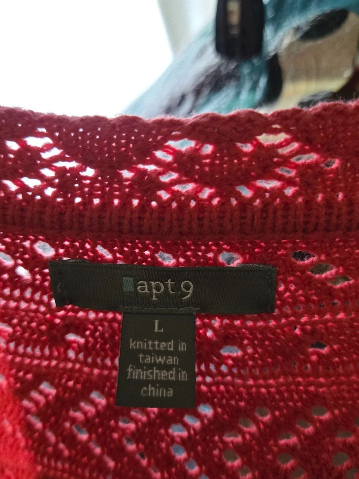 Apt. 9 Mujeres Babydoll Suéter Mini Vestido Talla Grande Tejido Cuello en V Y2K 2000s Otoño Foto 4 de 4