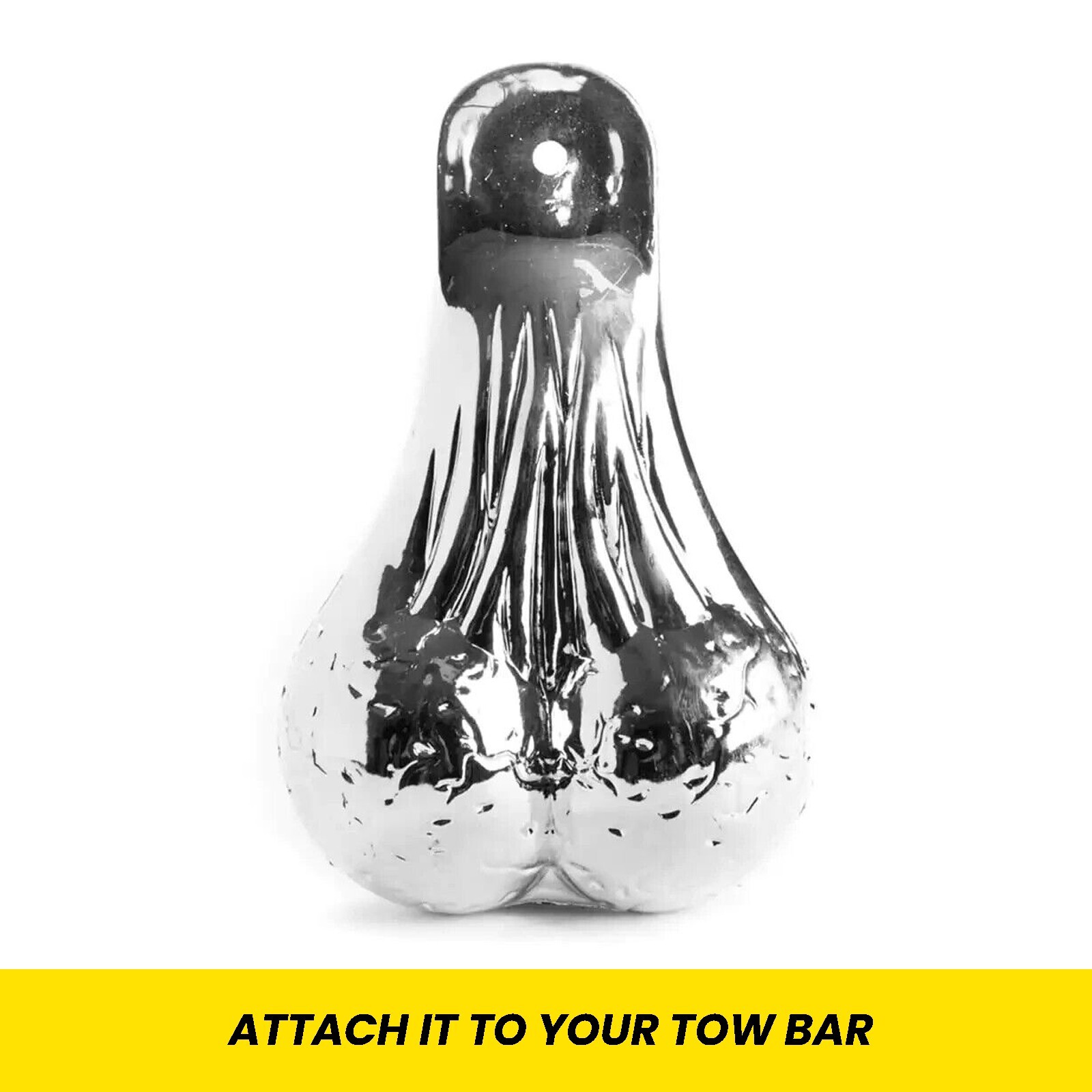 Chrome Tow Nutz Novelty Nuts Balls of Steel Sack Scrotum Car Truck