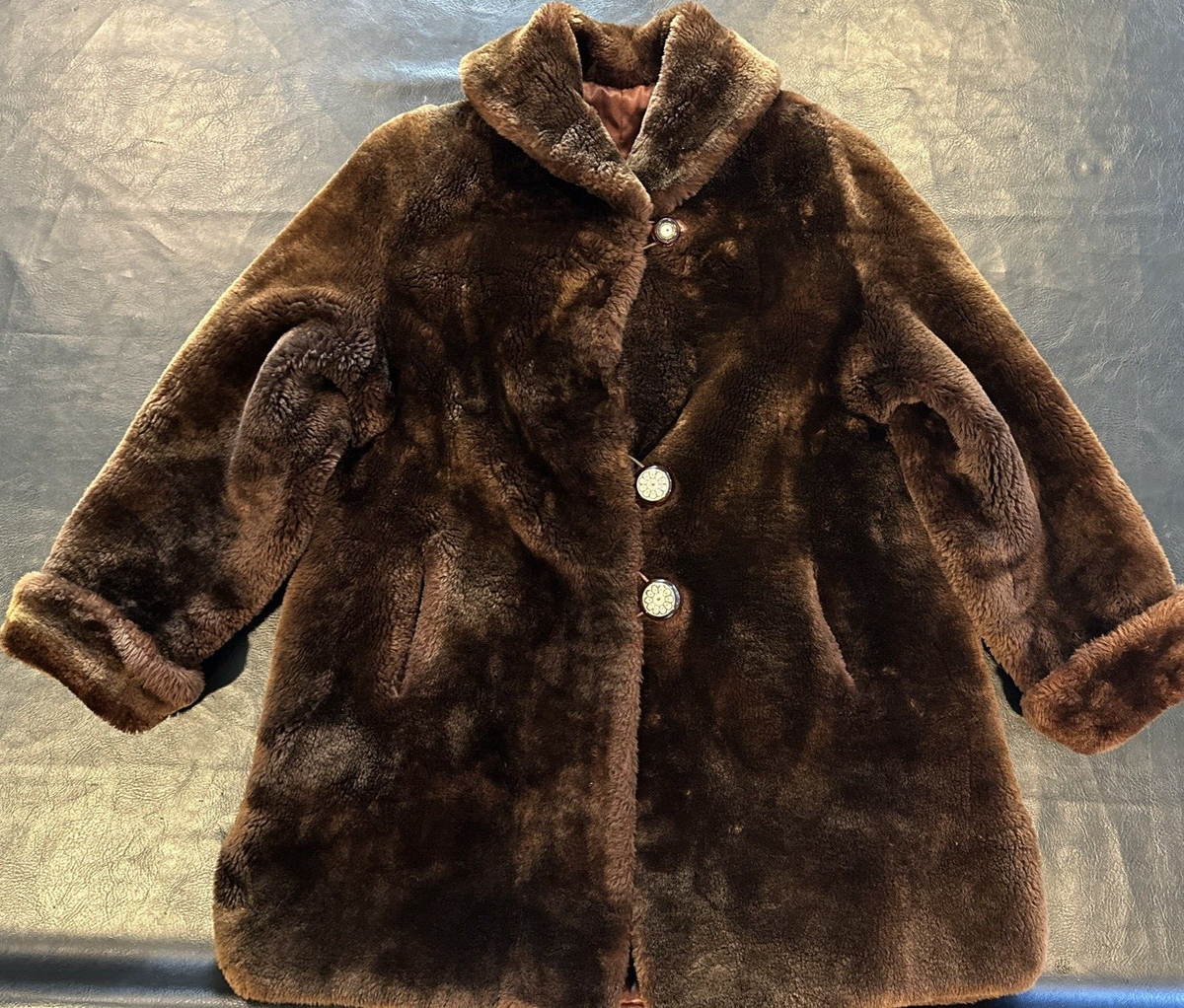 Vintage Teddy Bear Coat Genuine Sheared Mouton Lamb Fur Vintage Teddy Bear Coat Genuine Sheared Mouton Lamb Fur