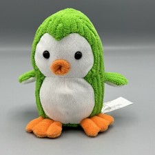 2018 Animal Adventure Soft Ribbed Green Penquin Plush Lovey Stuffed Animal