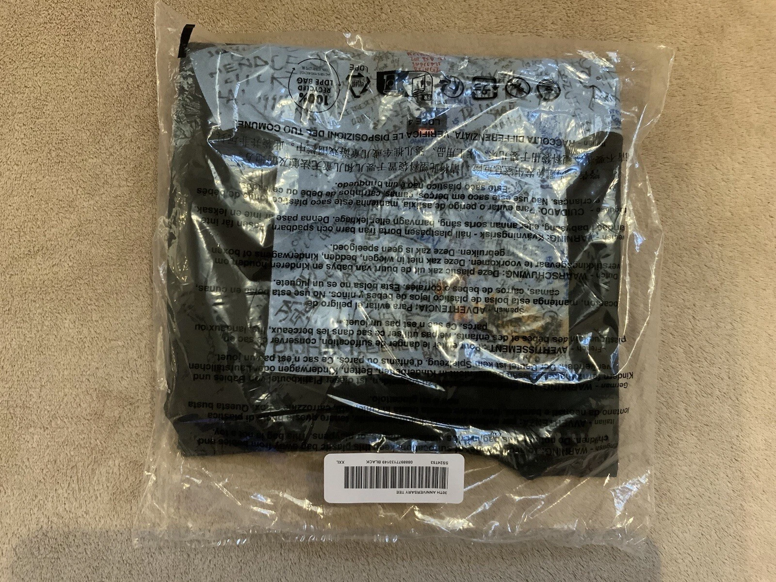 T shirt Supreme 30th Anniversary First noir XXL SS24