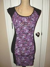 NWT$118.00"BCBGeneration"Sleeveless Multi Color Purplehaze Stretch Dress size XS