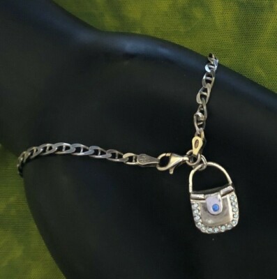 Vintage Italy Purse Charm Bracelet