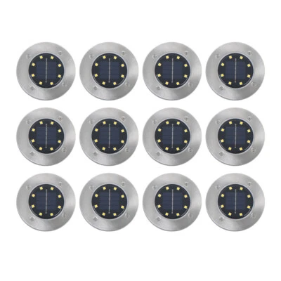 LABWORK 12 Pack Waterproof Warm Solar In Ground Lights Outdoor Garden In Grond Lights