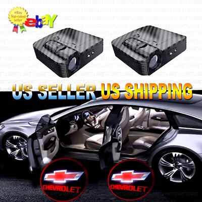 2x Wireless Ghost Shadow Laser Projector LED Light Courtesy Step Chevrolet Red