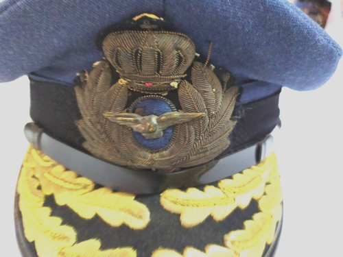 EXCELLENT QUALITY GREEK HELLENIC ROYAL AIR FORCE SENIOR OFFICER UNIFORM HAT 60s - Picture 3 of 9
