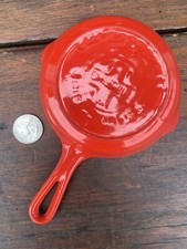 Griswold Cast Iron #0 Skillet in Red and Cream Enamel